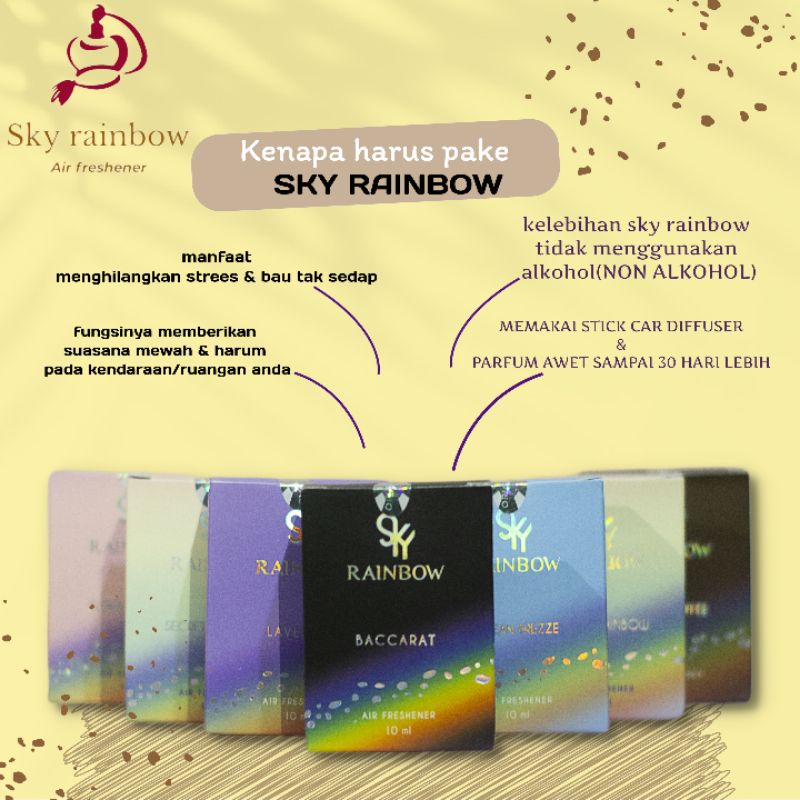 SKY RAINBOW PARFUM MOBIL MEWAH 10 ML ORIGINAL CAR PARFUME AIR FRESHENER ESSENTIAL OIL