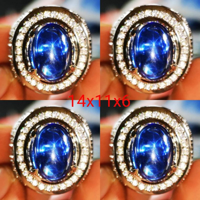 permata royal blue sapphire star catam Bangkok top 6 Ray star tajam crystal