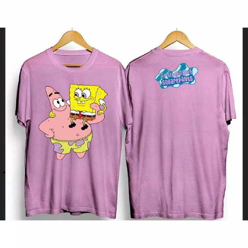 KAOS SPONGEBOB SQUAREPANTS BAJU KAOS T SHIRT PRIA WANITA DISTRO KARTUN SPONGEBOB PATRICK STAR DEWASA