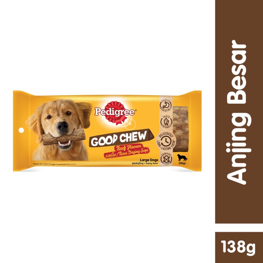 Pedigree Good Chew Beef Flavour 138gr Large 25kg+ Cemilan Snack Anjing