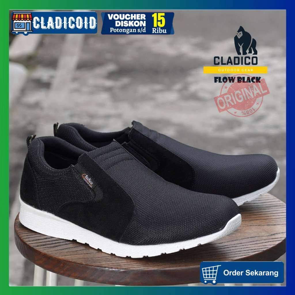 SEPATU SPORT PRIA SLIP ON RUNNING OLAHRAGA MODEL TRENDI DAN STYLISH CLADICO FLOW ORIGINAL MURAH