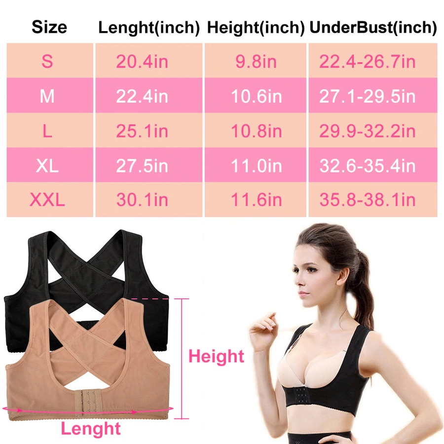 Women Bra Support Posture Corrector Brace Support Body Posture Support Penegak Punggung Dada Bust