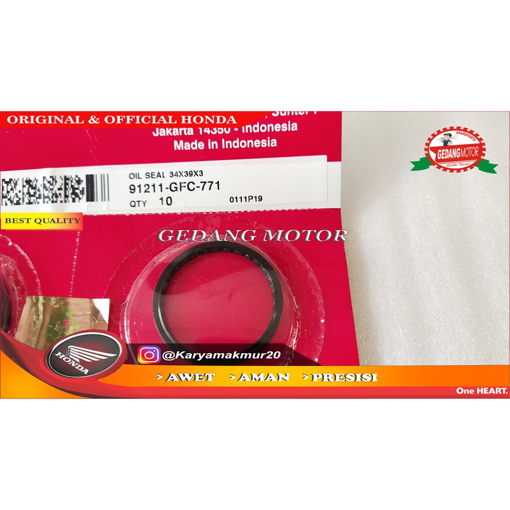 OIL SEAL PULLY PULI REVO AT MATIC BELAKANG ORIGINAL HONDA 91211-GFC-771