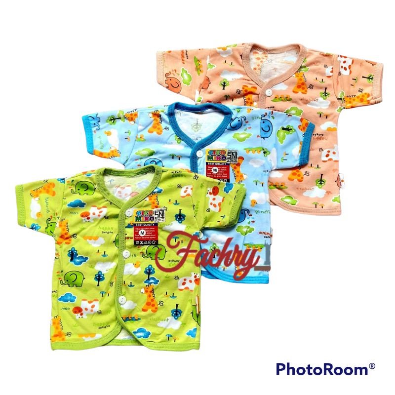 CICO MIKO 3 Pcs Baju Bayi Kancing Pendek UK M-L SNI-1