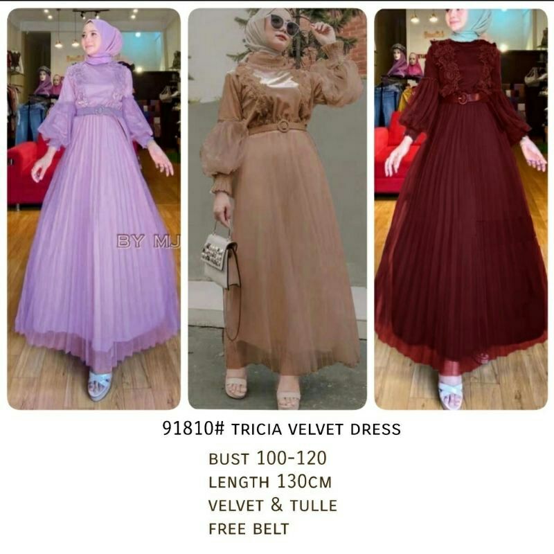 91810 Baju Maxi dress lengan balon gaun pesta wanita import baju maxi dress pesta gaun cewek import