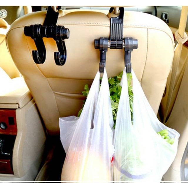 [BISA COD] Hanger Mobil Gantungan Mobil Car Hanger Barang Hook Headrest Organizer Belanjaan Double 2 Hook