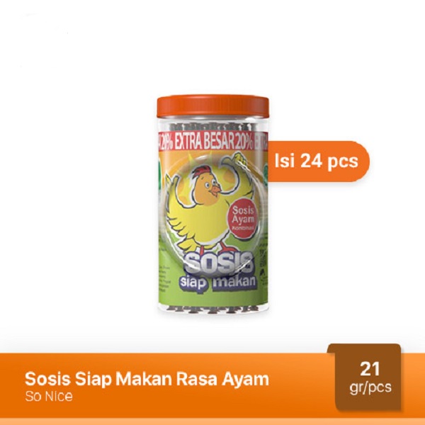 SOSIS AYAM SIAP MAKAN SO NICE TOPLES ISI 25PCS x 21GR HALAL