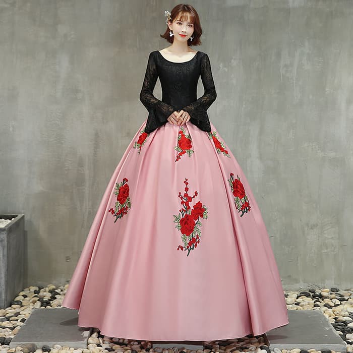Gaun Pengantin 0220918 Hitam Pink Wedding Gown