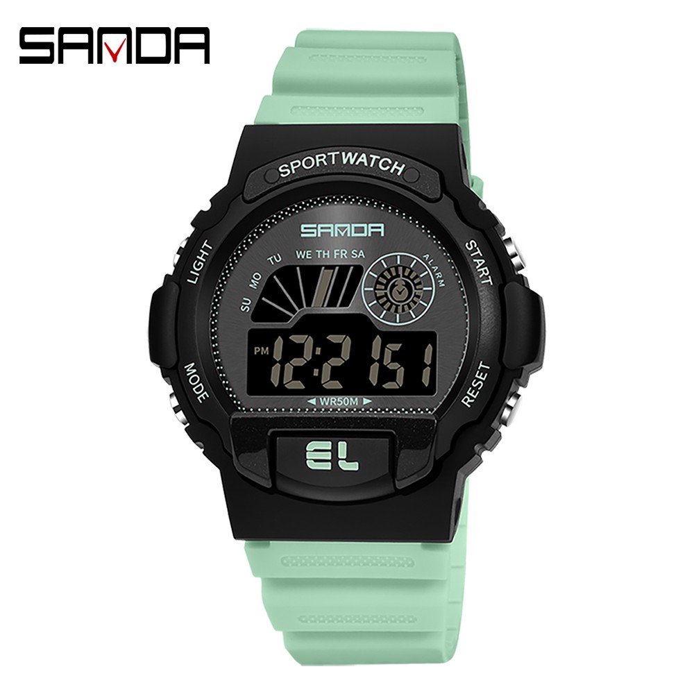 【COD】SANDA 6004  Digital Fashion Jam Tangan Mewah Wanita Tahan Air Gerakan Jam Tangan Elektronik Jam-3