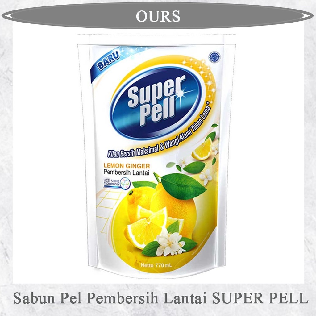 Super Pell Sabun Pel Pembersih Lantai Lemon Ginger 770Ml - Pel Pembersih Lantai