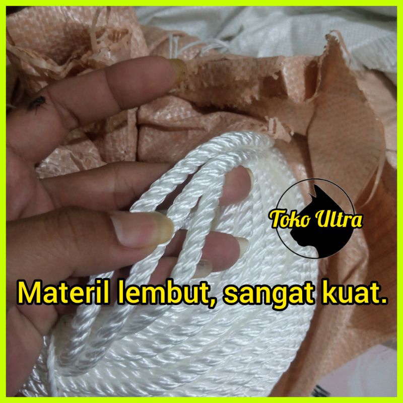 TALI NYLON 6MM (1 ROLL) TAMBANG NILON 6MM / TALI NILON PUTIH / TAMPAR 6MM / TALI NILON PUTIH / TAMPAR NYLON