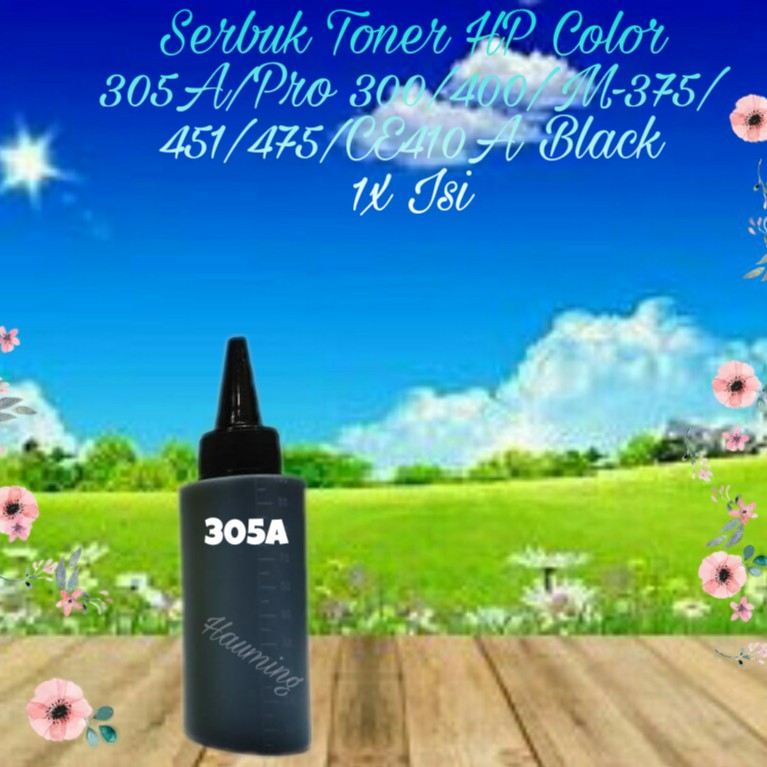 Serbuk Toner HP 305A M375 M451 M475 M375NW M451DN Pro 300 400 CE410A Black 1x Isi