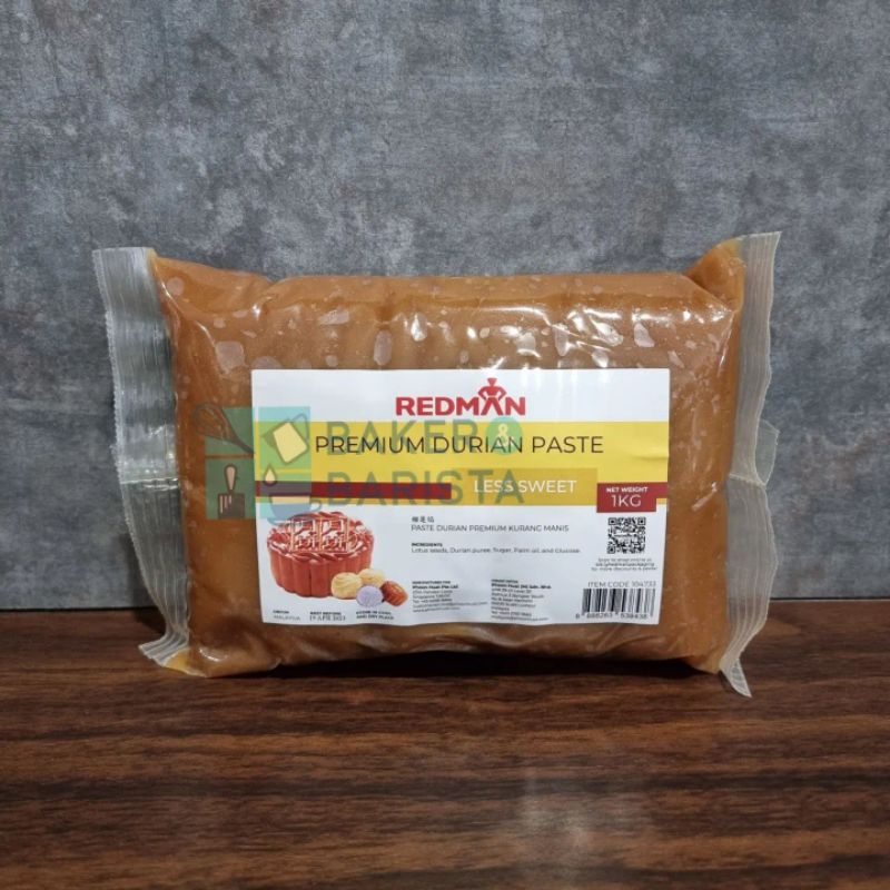 

redman mooncake filling Premium Durian Paste less sweet 1kg red man isian mooncake premium