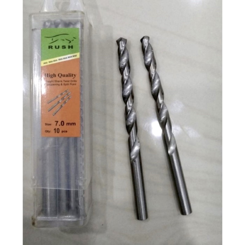 Mata bor besi rush 7mm Mata bor besi hss putih 7 mm nikel Mata bor besi 7mili