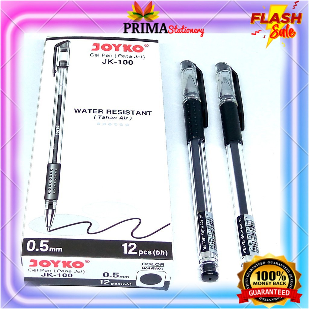 

BALLPOINT, BOLPEN, POLPEN, PULPEN, PENA PROMO Pulpen Gel Joyko JK-100 Water Resistant ( Tahan Air ) - 0.5 mm
