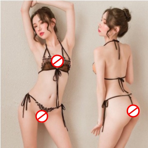 Ɛѵҽ Lingerie Set Bra + G String Sexy Pakain Dalam Bordir Bunga Renda 1099