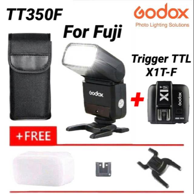 Paket Flash Godox TT350 F - Trigger Godox X1T-F For Fuji