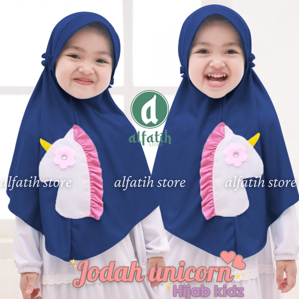 JILBAB ANAK TK - SD JODAH UNIQORN / UNIQORN KUDA PONI / JILBAB ANAK USIA 4-7 TAHUN / PAKAIAN MUSLIMANAK PEREMPUAN / KERUDUNG ANAK TK / HIJAB ANAK TK-SD KHIMAR ANAK