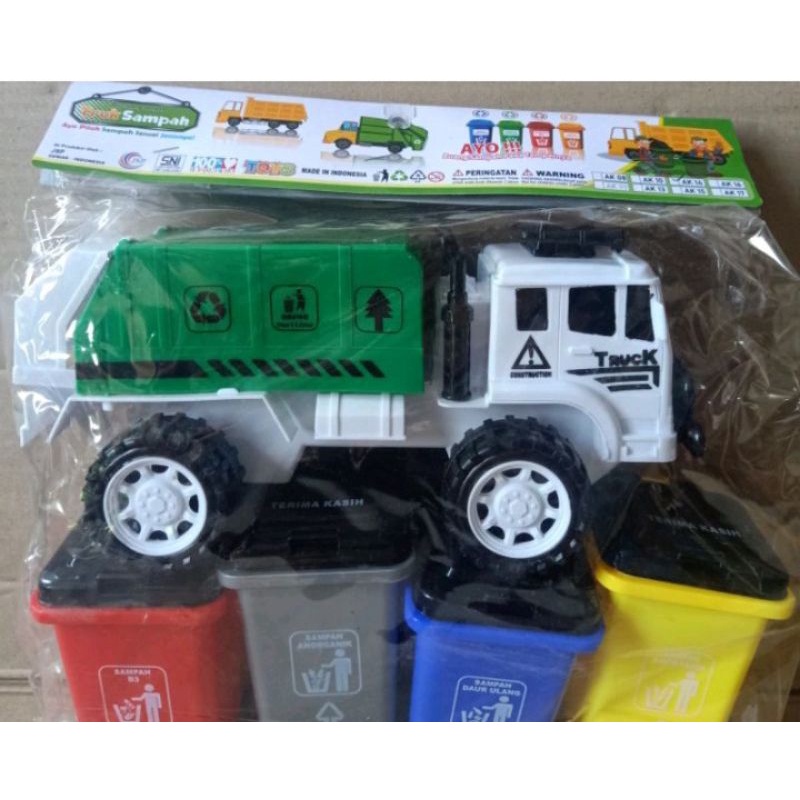 AK-14 Mainan Truk Box Sampah + Tempat Sampah Besar 3pc AK14 AK 14