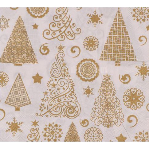 Decoupage Napkin - Tissue Decoupage 2Ply FL - Golden Tree