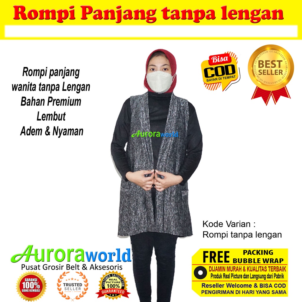 Auroraworld Outer / Rompi Tanpa lengan bahan lembut adem dan nyaman dipakai sehari hari bisa cod