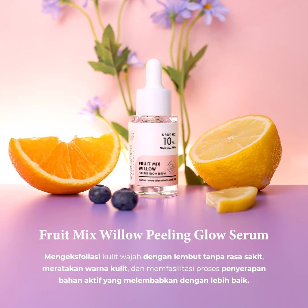 Evershine Fruit Mix Willow Peeling Glow Serum / Natural AHA BHA / Fruit aha