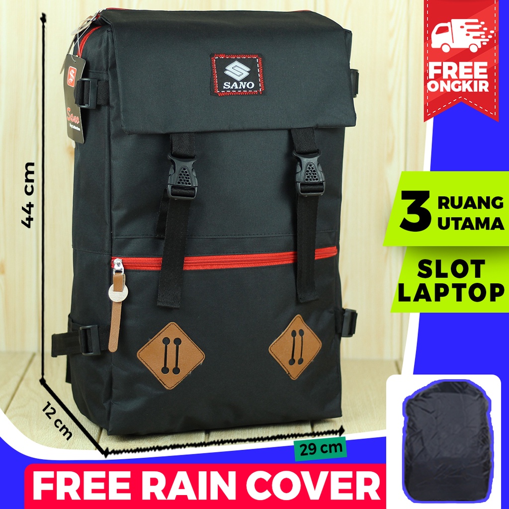 Backpack Distro Pria Wanita SANO Tas Ransel Laptop Multifungsi Bagus Tas Kuliah Sekolah Cowo Cewe