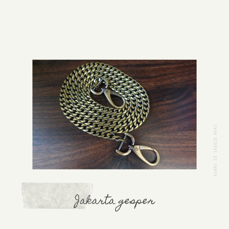 SET RANTAI TAS ANTIQUE GOLD BRASS PIPIH TEBAL IMPORT