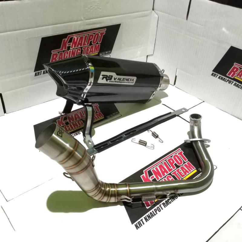 KNALPOT R9 VALENCIA FUL CARBON NMAX AEROX PCX VARIO 110 125 150 BEAT MIO MATIC RACING TERLARIS