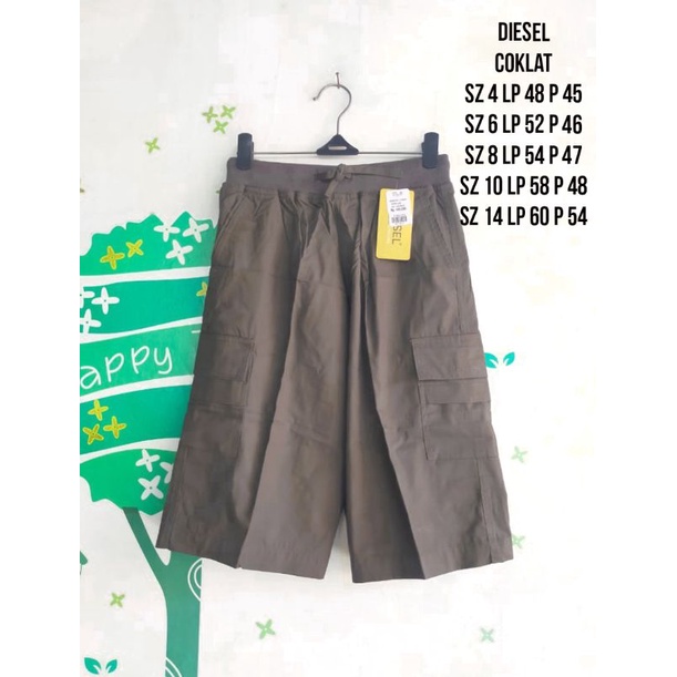 Celana Pendek Woven Saku Samping Kempol Anak dan Remaja Diesel