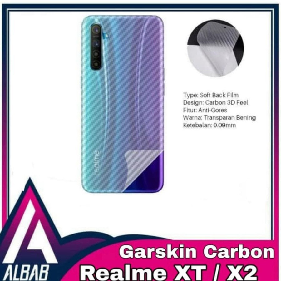 Back skin karbon atau gaskin carbon 3d realme xt, anti gores anti jamur anti licin