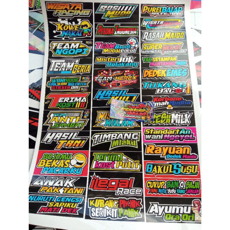 

stiker kata² lembaran