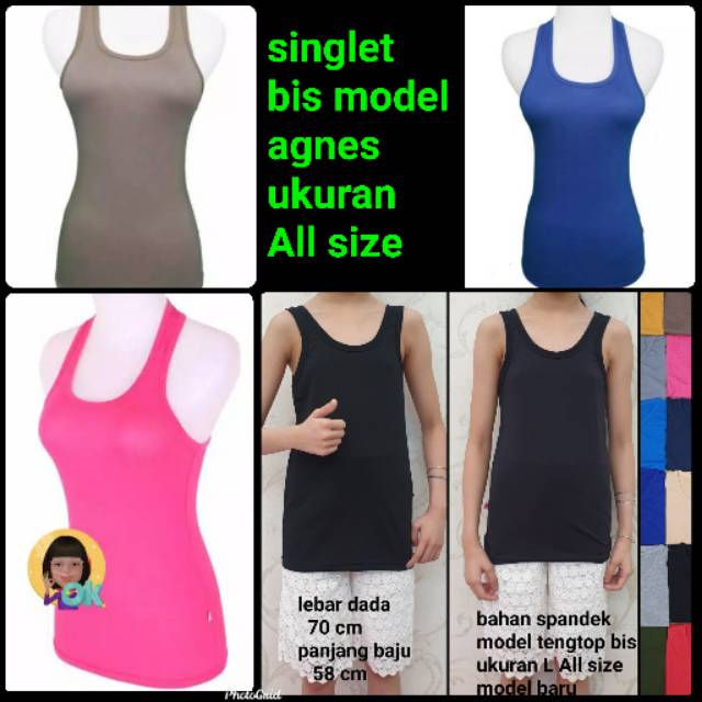 BH 190 singlet BIS ukuran all size bahan spandek