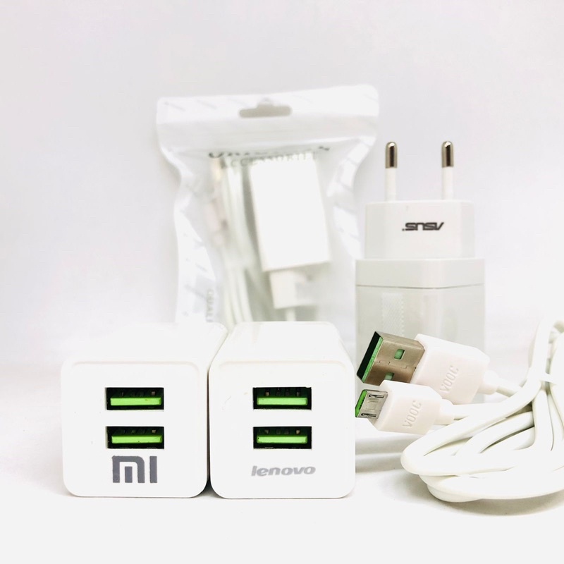 CHARGER VOOC 2USB MICRO TYPE XIAOMI PACKING PLASTIK PROMO SEN