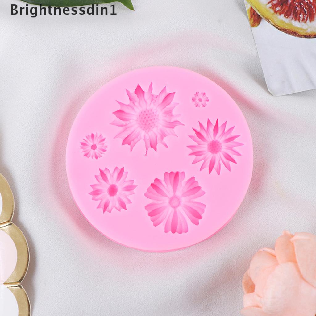 1 In 1 Cetakan Fondant Bentuk Kelopak Bunga Matahari 3D Bahan Silikon Untuk Dekorasi Kue