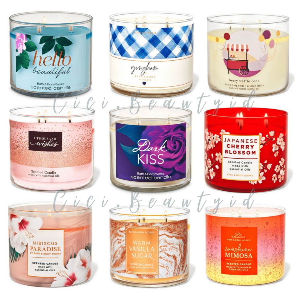 BBW Bath & Body Works Candle 3 Wicks Into The Night | In The Stars | A Thousand Wishes | Champagne T