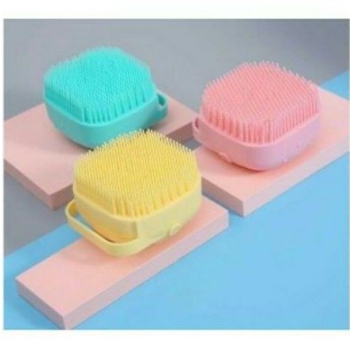 Sikat Mandi Silikon Brush dengan Dispenser Sabun Silicon Lembut Elastis