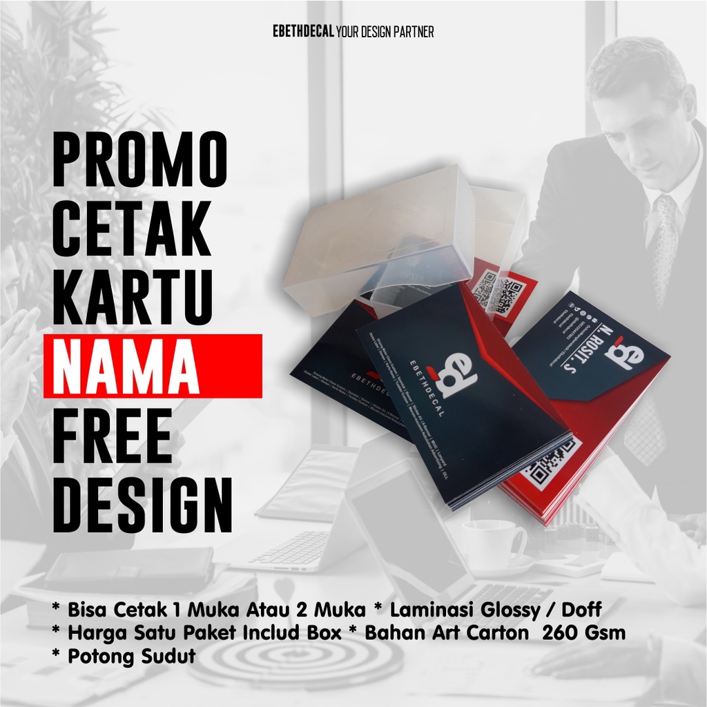 

EBETHDECAL PROMO CETAK KARTU NAMA ( BISA INCLUD BARCOD WA)