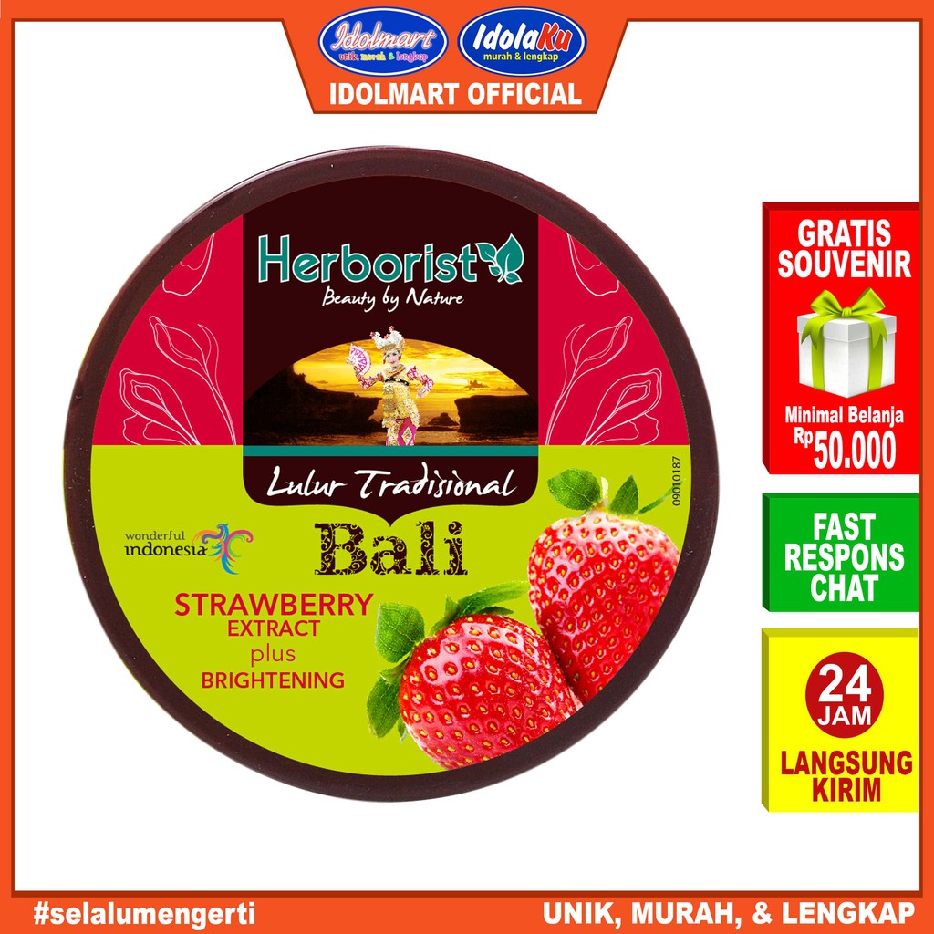 IDOLAKU Herborist Lulur Tradisional Bali Strawberry 100gr