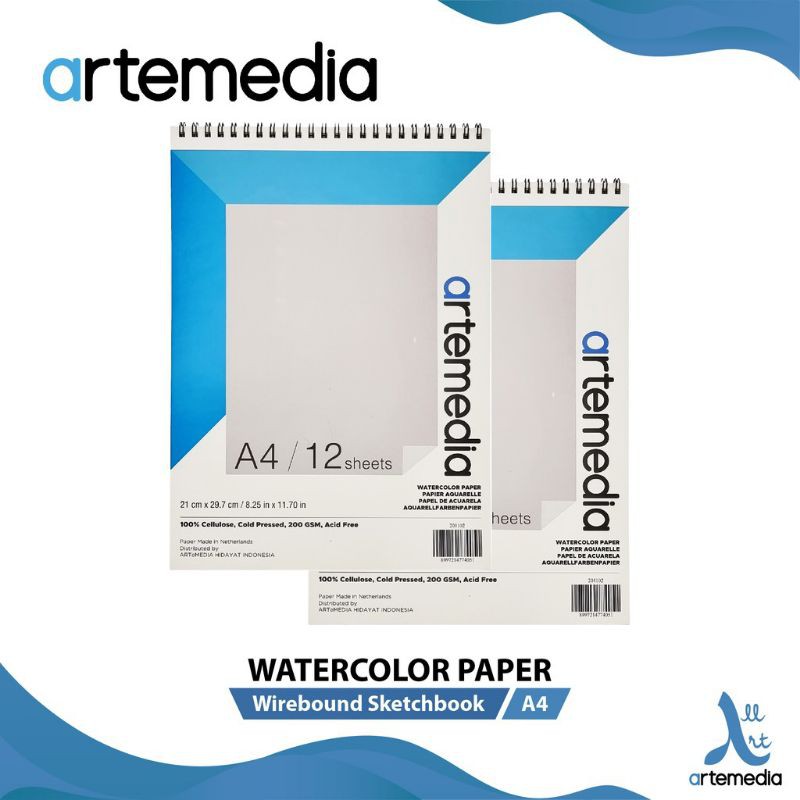 

Artemedia Watercolour Book A4/12Sheets