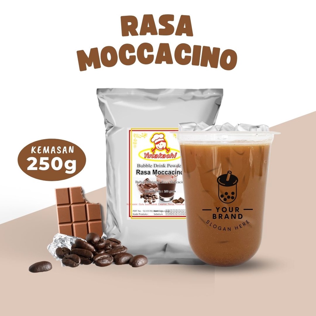 Bubuk Minuman Rasa Moccacino 250 gram EkoChan / Serbuk Minuman Instan Moccacino Aneka Rasa / Powder Drink Mocca Moka Milkshake / Pusat bumbu