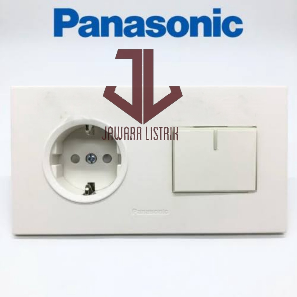 STOP KONTAK PANASONIC WHITE STYLE STOP KONTAK + SAKLAR ENGKEL 2 GANG