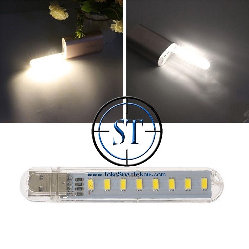 Lampu Led USB 8Led Type C SMD 5730 Putih Night Light Lamp Lighting Meja Darurat 5v Powerbank Baca Reading Laptop Komputer