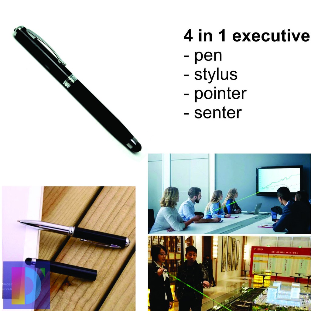 

PENA MULTIFUNGSI 4 in 1 Senter + Laser Pointer Presentasi + Pen + Stylus - DESIGN MEWAH EXCLUSIVE