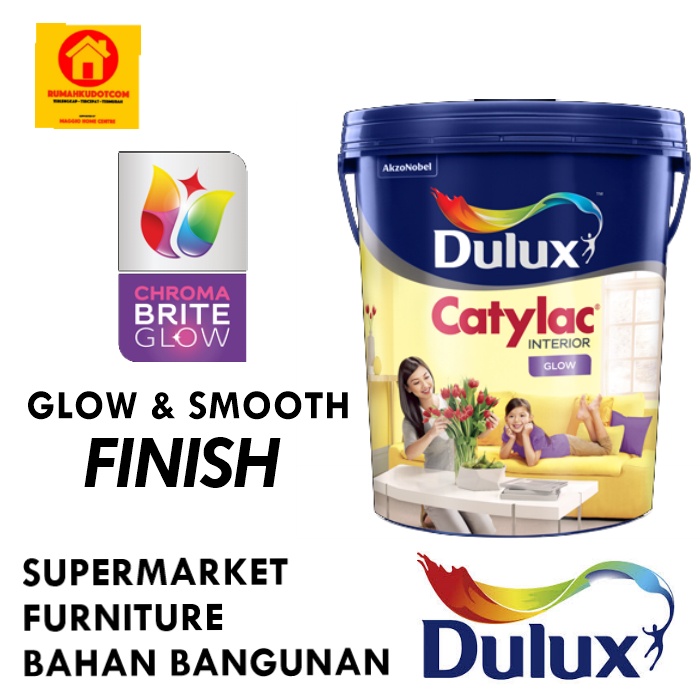 CAT TEMBOK DULUX - CAT TEMBOK INTERIOR - CAT DINDING CATYLAC GLOW 5KG - DULUX