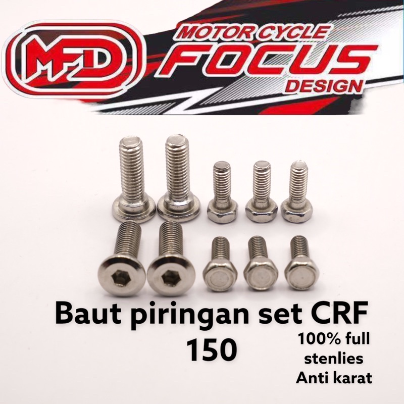 baut disc piringan cakram crf depan belakang 100% stenlies stenlis steal anti karat anti somplak