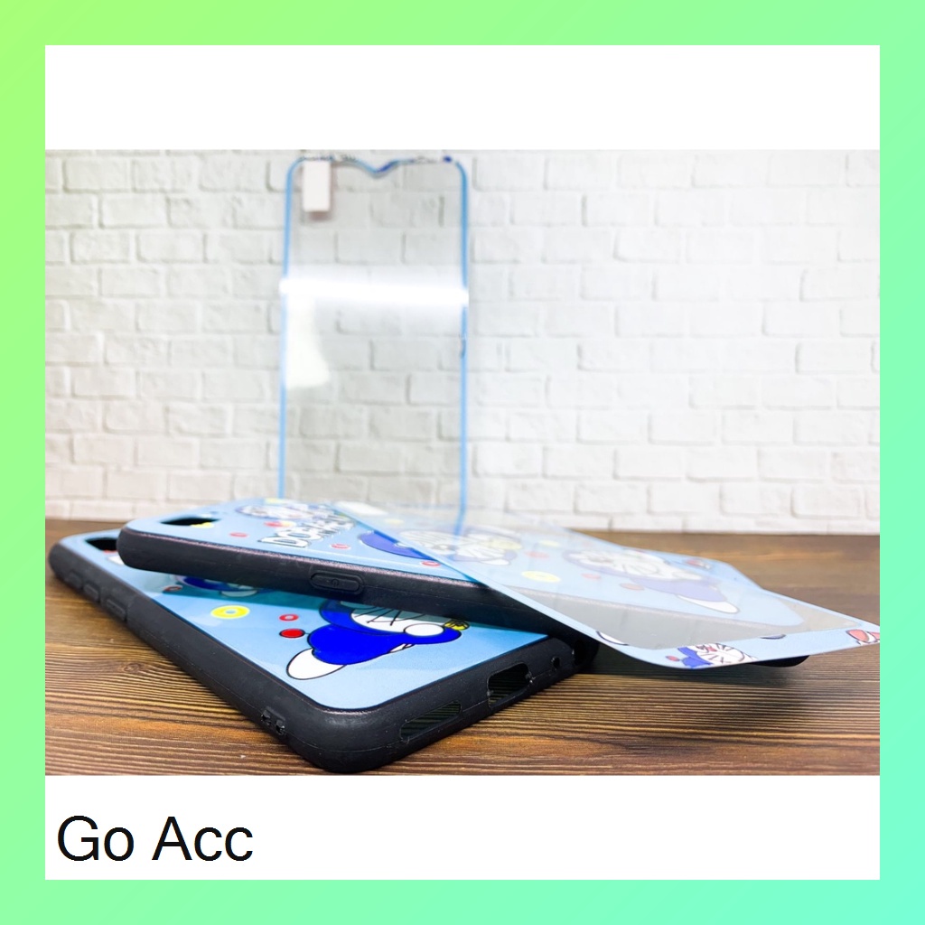 Softcase Tempered Glass karakter Oppo A1k, Realme C2,A31,A33,A53,A37 Neo 9,A3s,C1,A52 A72 A92,V5,A5s,A7,A12,A11k,Realme 2 Pro,U1,U2,7i,C17,C12,C15,Samsung J2 Prime,Vivo Y11 Y12 Y15 Y17 Y20 Y20s Y12s Y30 Y50 Y91 Y91C Y93 Y95 Xiaomi Redmi 8A 9A 9C HCTG 12