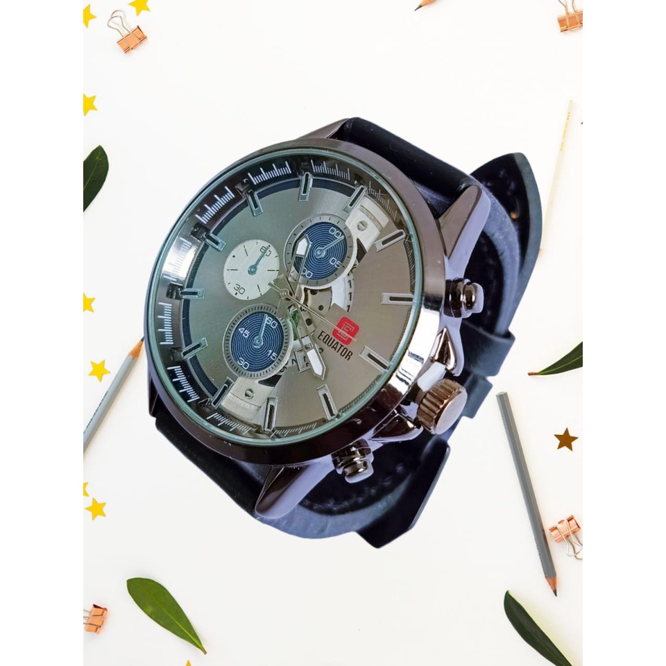 Jam Tangan Kulit EQUATOR/Jam Tangan Kulit Anti Air/Jam Tangan Pria Keren/Jam Tangan Pria Mewah/Jam T