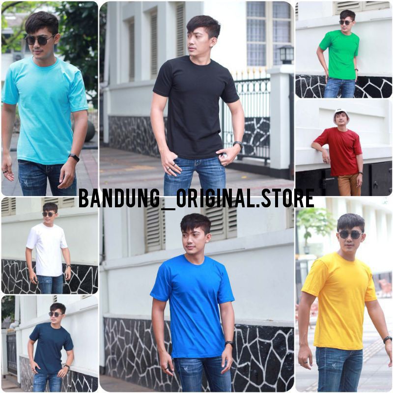 Kaos Polos Distro Pria T-shirt Lengan Pendek Bahan Premium Cotton Combed 30s Original