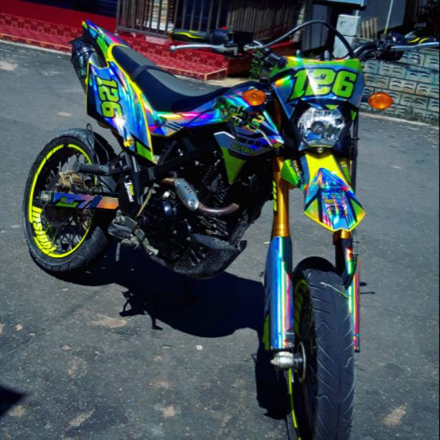 Stiker Decal striping custom hologram klx dtraker grafis